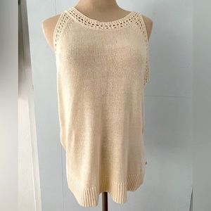 Wishlist Cream crochet sleeveless top/L